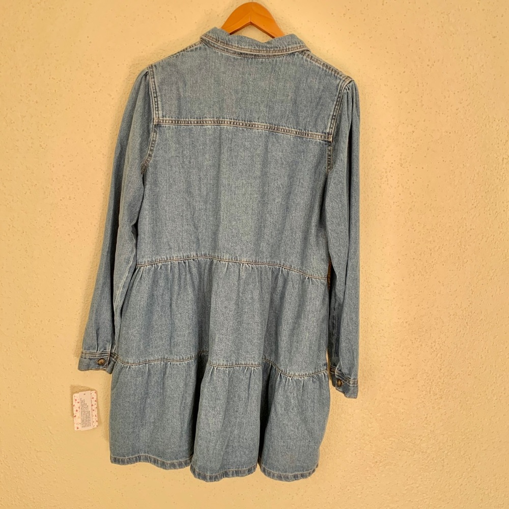 FREE PEOPLE Nicole Boho Denim Dress | XL | NWT - Picture 6 of 7